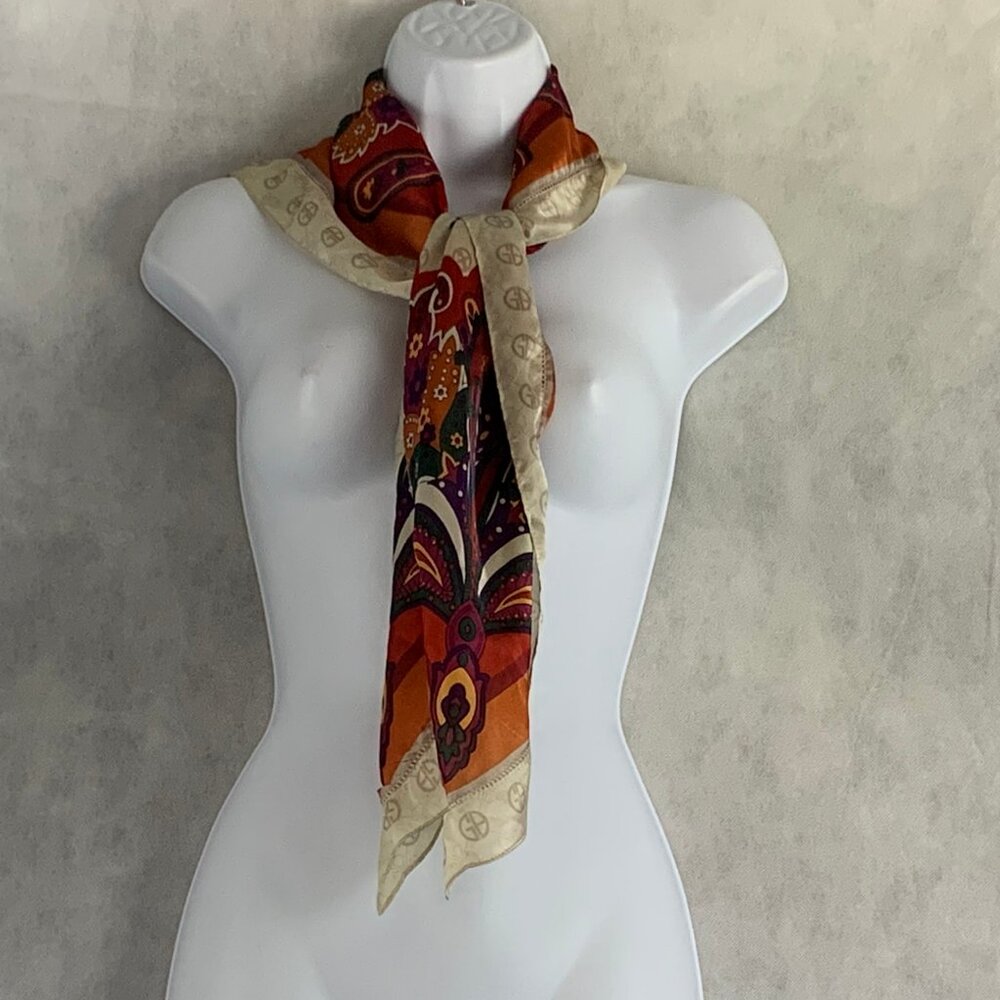 Giani Bernini Women's Paisley Logo Border Scarf, Neutral Multi, One Size